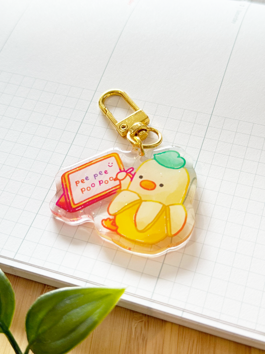 Banana Duck Pee Pee Poo Poo Keychain