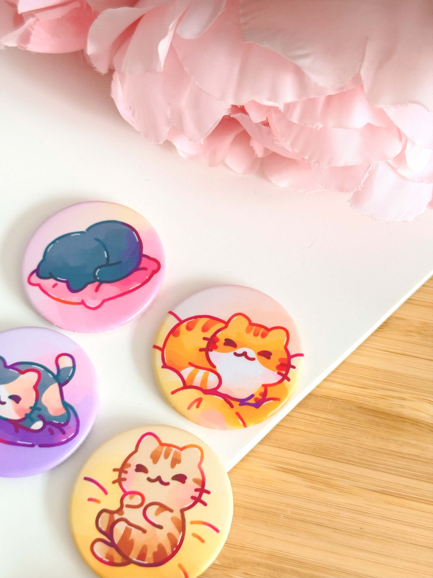 Cat Button Magnet Set
