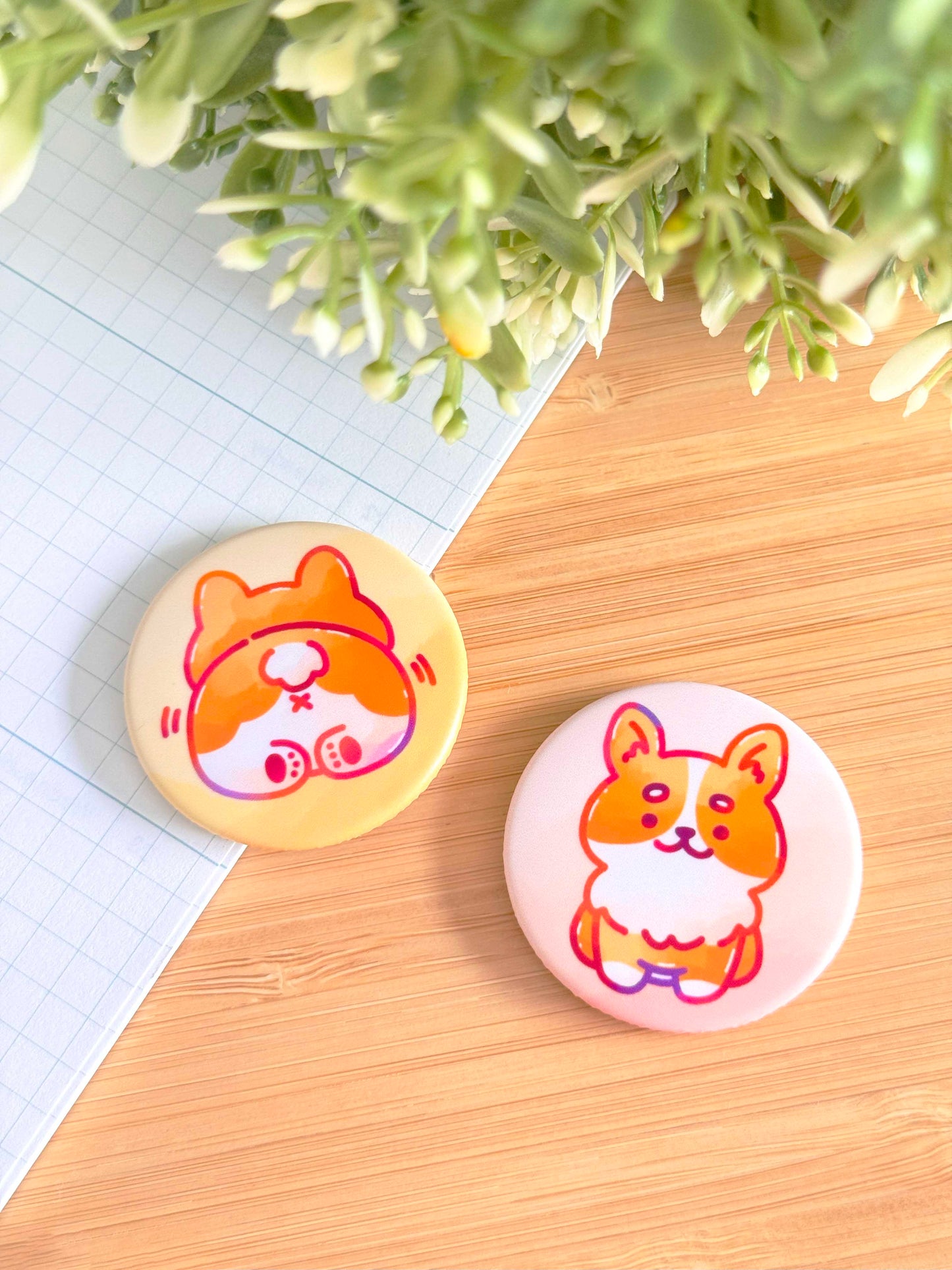 Corgi Button Magnet Set
