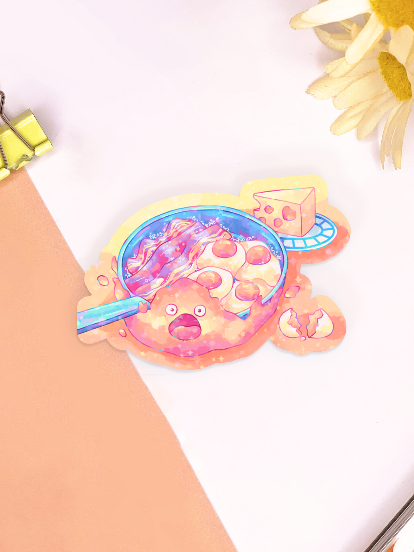 Calcifer's Breakfast Holographic Sticker