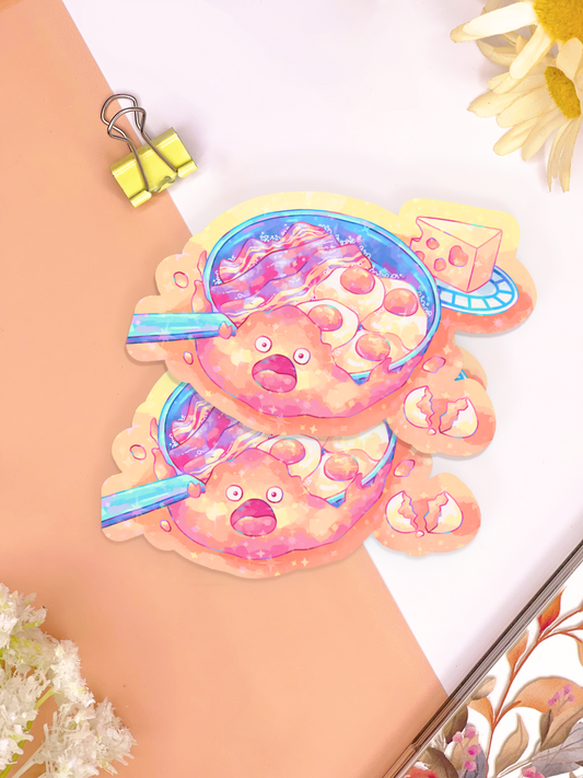 Calcifer's Breakfast Holographic Sticker