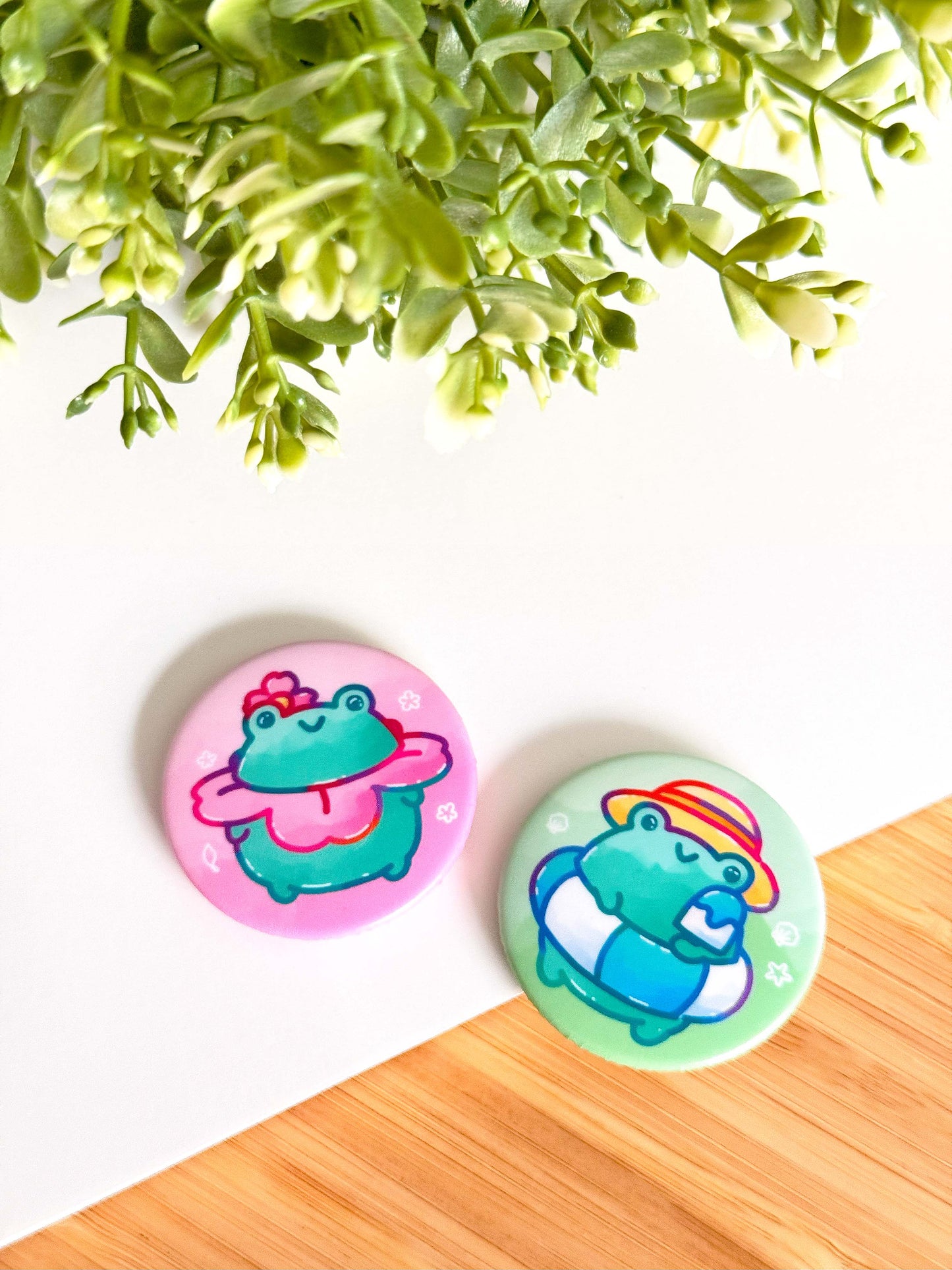 Frogs in Season Button Magnet Set