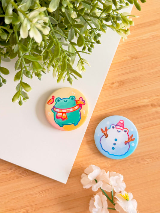 Frogs in Season Button Magnet Set