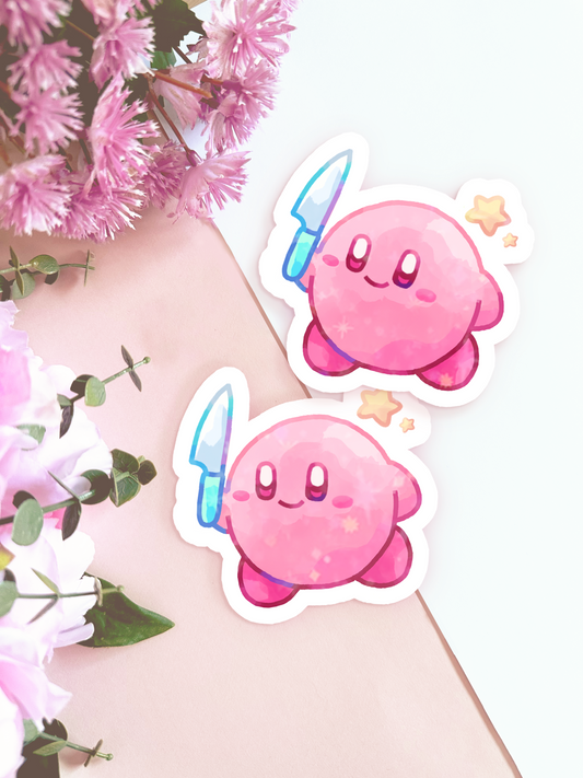 Stabby Kirby Sticker