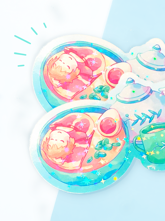 Ponyo's Ramen Holographic Sticker