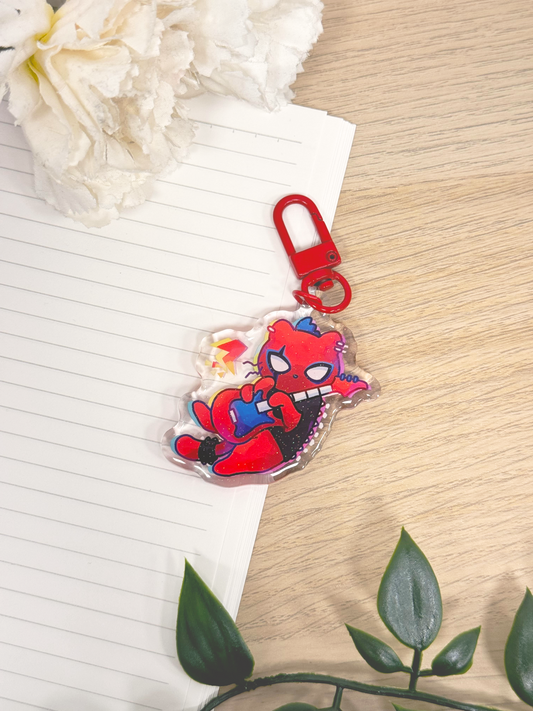 Spidercat Punk Keychain