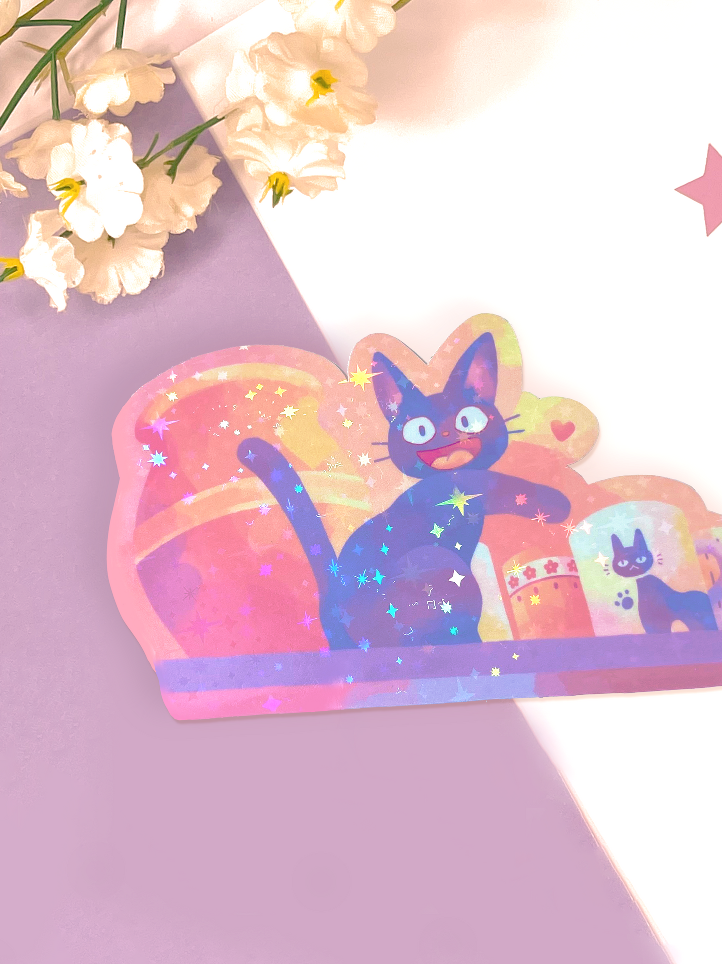 Jiji's New Mug Holographic Sticker