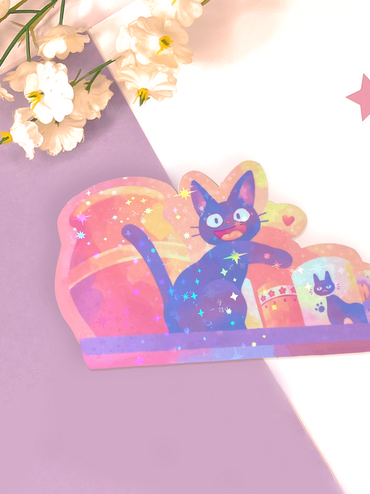 Jiji's New Mug Holographic Sticker