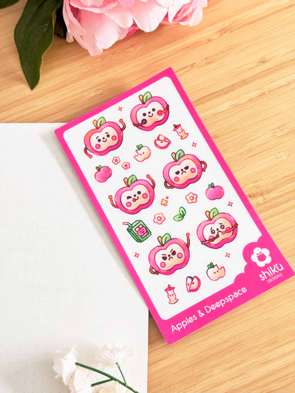 Apple and Deepsace Sticker Sheet