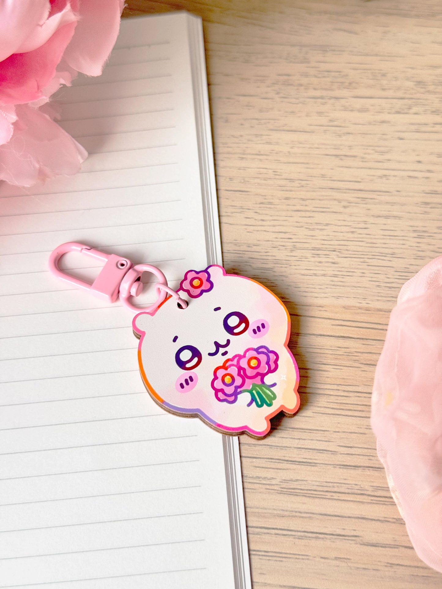 Chiisai Bear Wooden Keychain