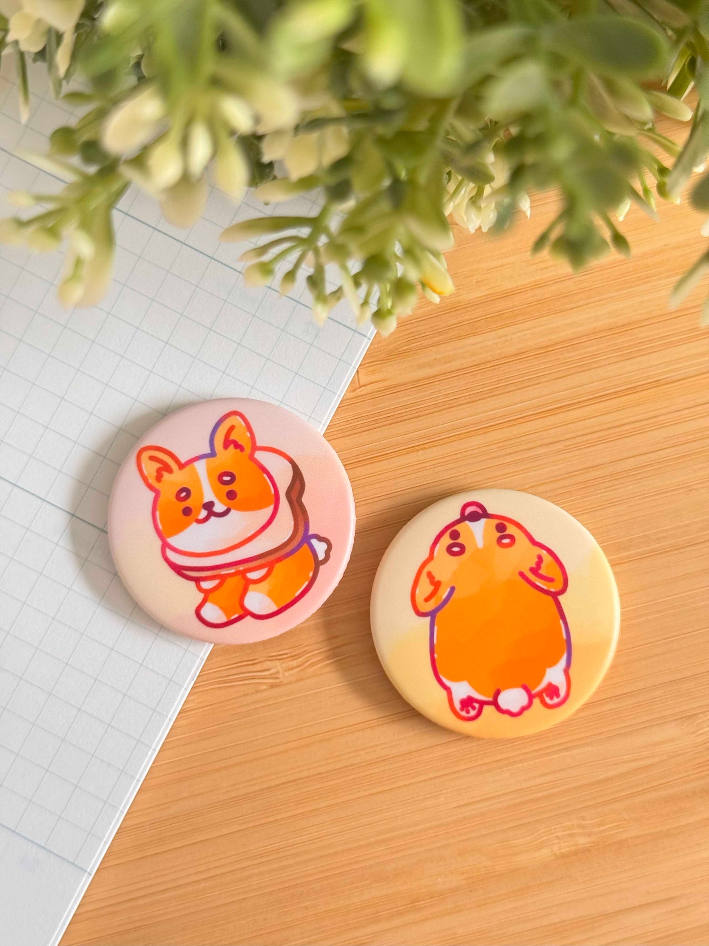 Corgi Button Magnet Set
