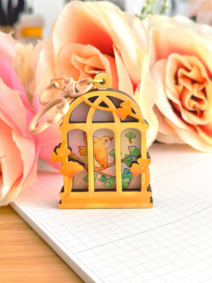 Gingko Blossom Wooden Keychain