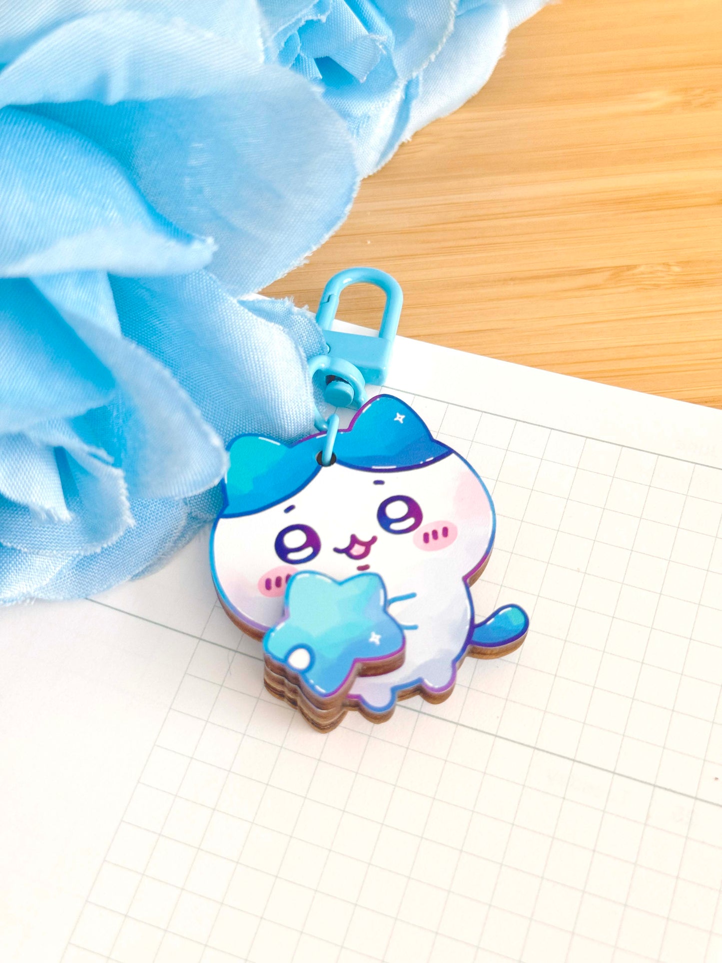 Hachiware Wooden Keychain