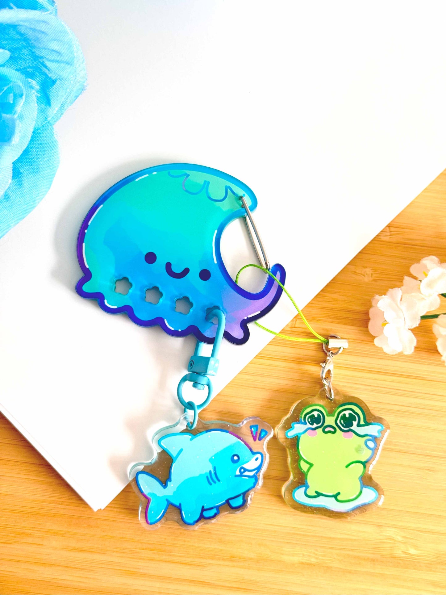 Jellyfish Acrylic Carabiner