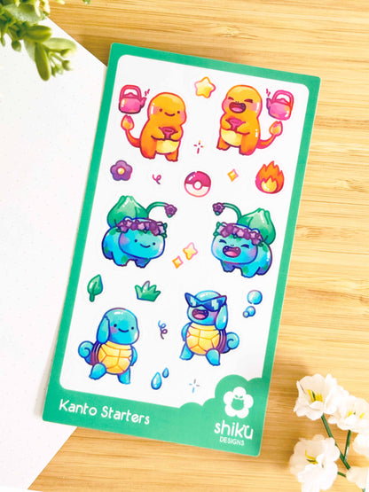 Kanto Starters Sticker Sheet