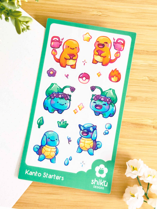 Kanto Starters Sticker Sheet