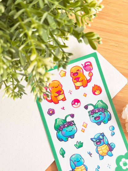 Kanto Starters Sticker Sheet