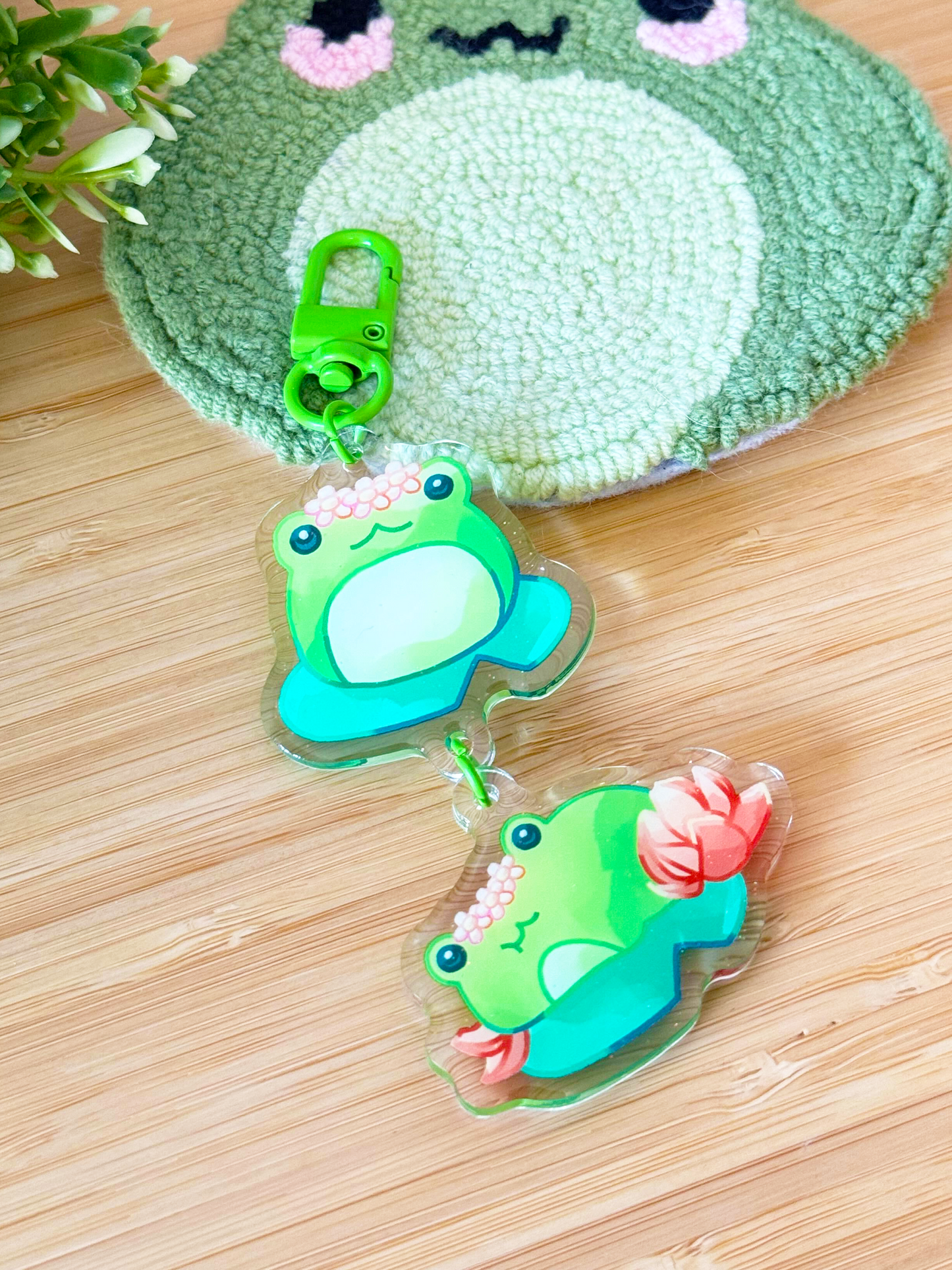 Lilypad Frogs Double Keychain