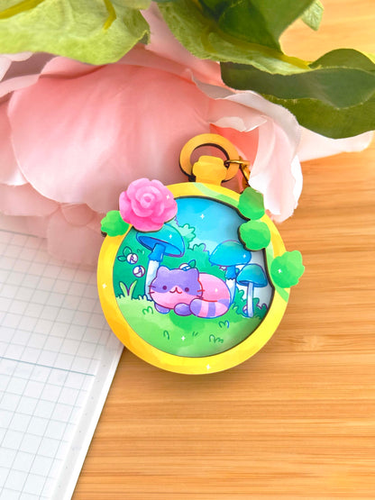 Stopwatch Garden Wooden Keychain