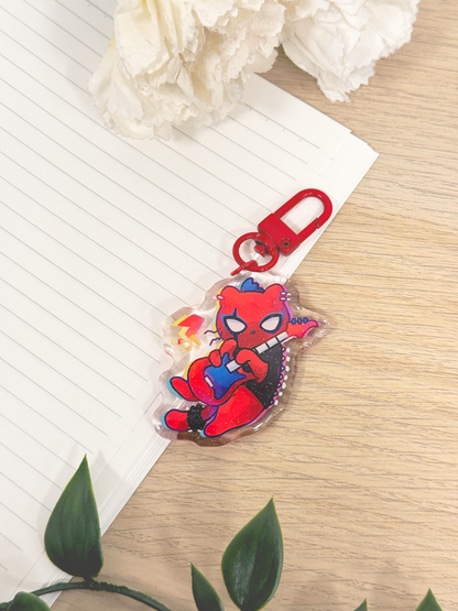 Spidercat Punk Keychain