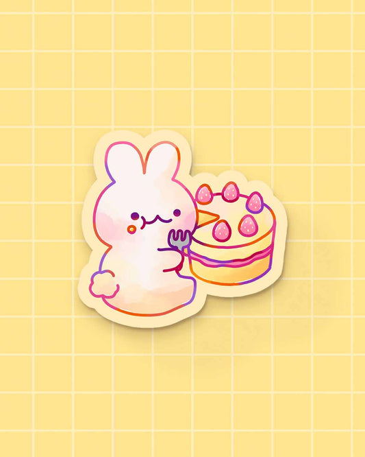 Bunny Eat Cake Sticker
