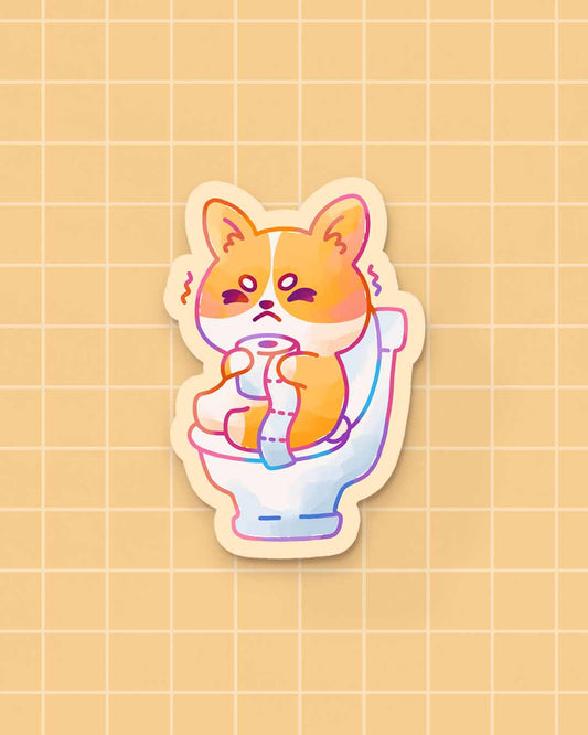 Corgi Pooping Sticker