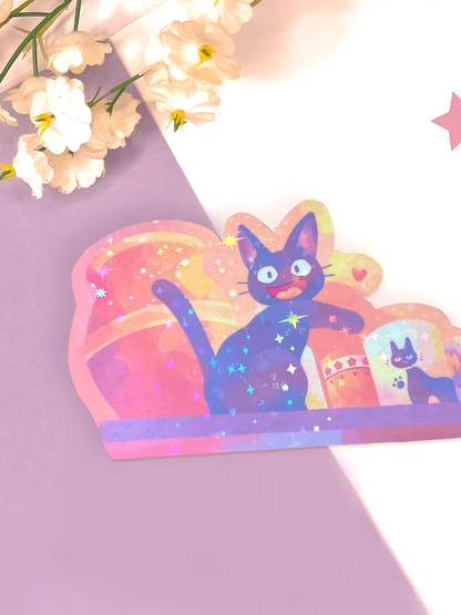 Jiji's New Mug Holographic Sticker