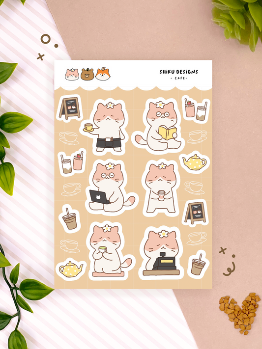Momo + Cafe Sticker Sheet
