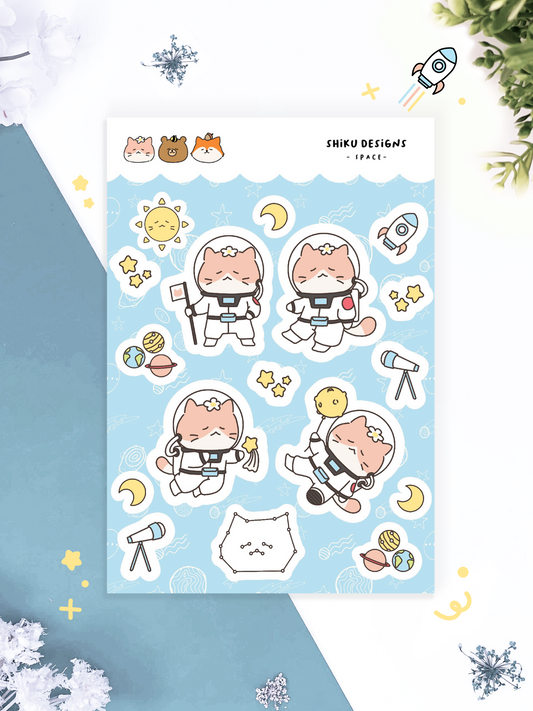 Momo + Space Sticker Sheet